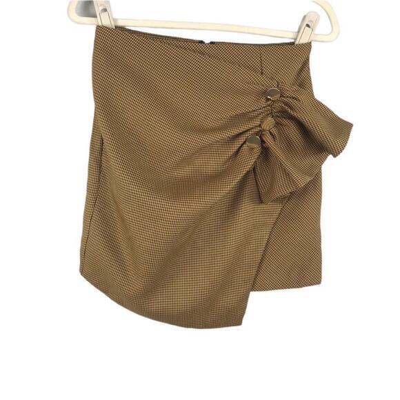 N12H Houndstooth Skirt S Exhibitionist Wrap Assym Ruffle Boho Fairy Acubi City - Picture 6 of 12